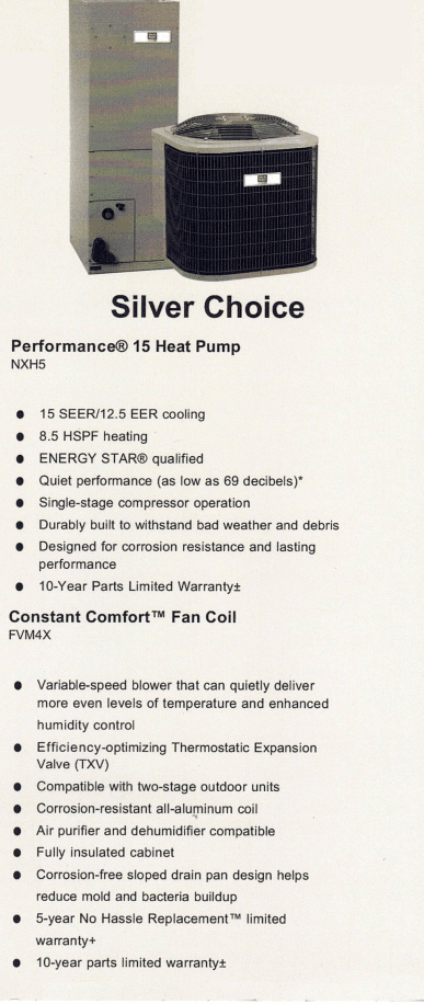 Silver Choice Heat Pump Info